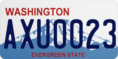 WA license plate AXU0023