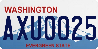 WA license plate AXU0025