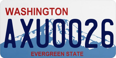 WA license plate AXU0026