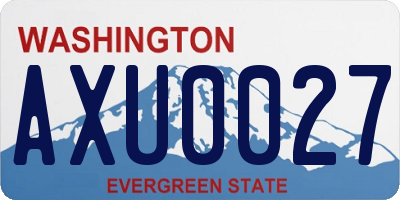 WA license plate AXU0027