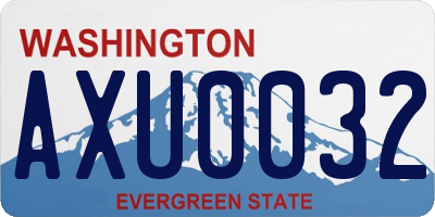 WA license plate AXU0032