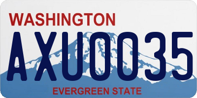 WA license plate AXU0035