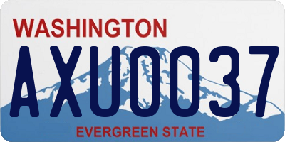 WA license plate AXU0037