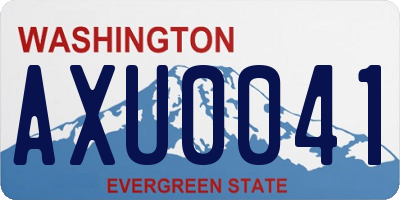 WA license plate AXU0041