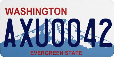 WA license plate AXU0042