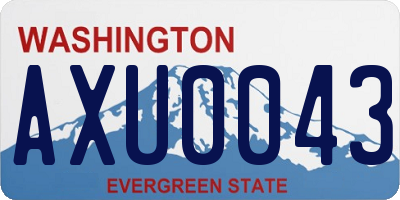 WA license plate AXU0043
