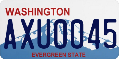 WA license plate AXU0045
