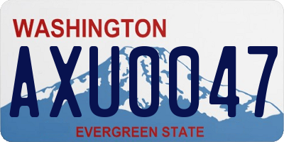 WA license plate AXU0047