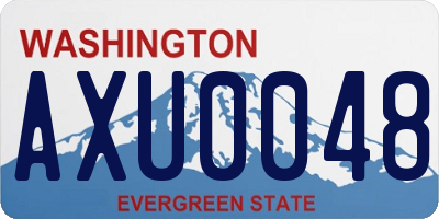 WA license plate AXU0048