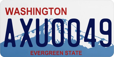 WA license plate AXU0049