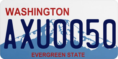 WA license plate AXU0050