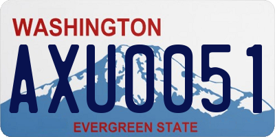 WA license plate AXU0051