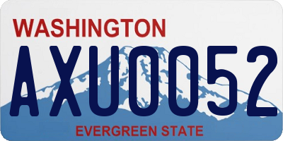 WA license plate AXU0052