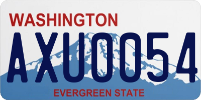 WA license plate AXU0054