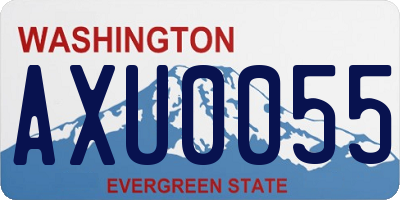WA license plate AXU0055