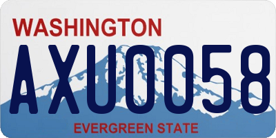WA license plate AXU0058