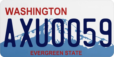 WA license plate AXU0059