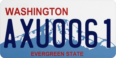 WA license plate AXU0061