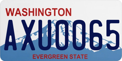 WA license plate AXU0065