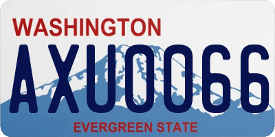 WA license plate AXU0066