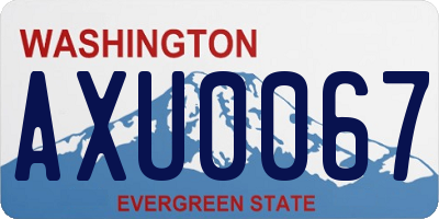 WA license plate AXU0067