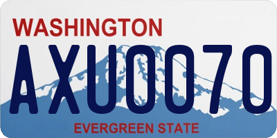 WA license plate AXU0070