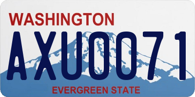 WA license plate AXU0071