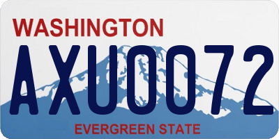 WA license plate AXU0072