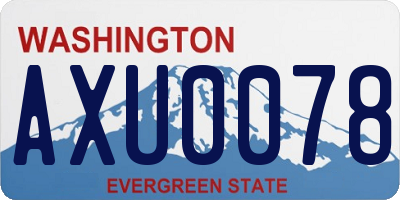 WA license plate AXU0078