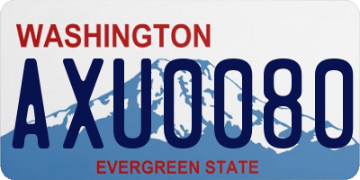 WA license plate AXU0080