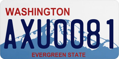 WA license plate AXU0081
