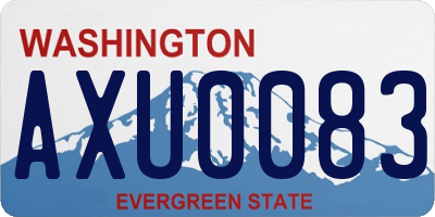 WA license plate AXU0083
