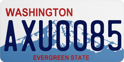 WA license plate AXU0085