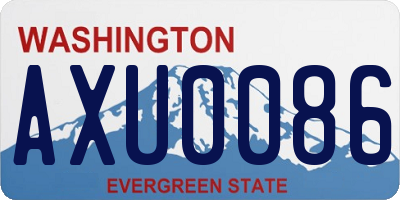 WA license plate AXU0086
