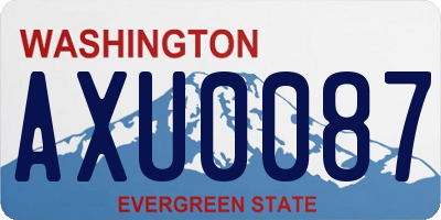 WA license plate AXU0087