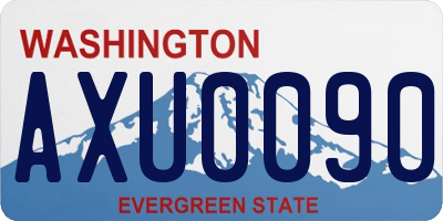 WA license plate AXU0090