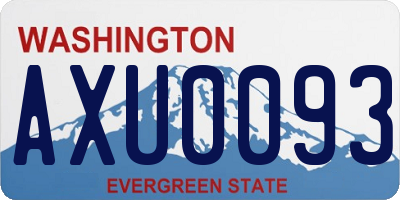 WA license plate AXU0093