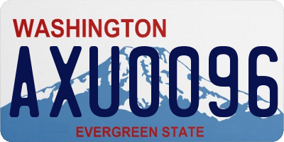WA license plate AXU0096