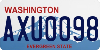 WA license plate AXU0098