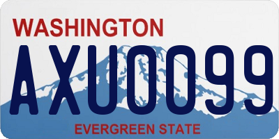 WA license plate AXU0099
