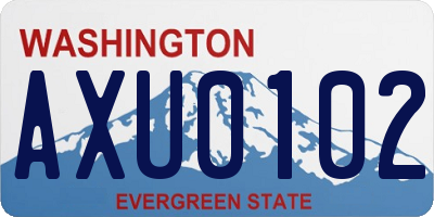 WA license plate AXU0102