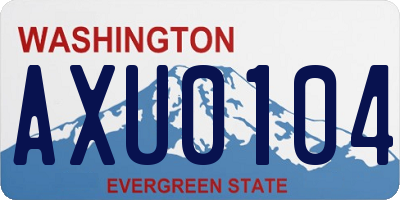 WA license plate AXU0104