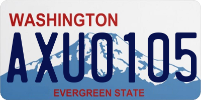 WA license plate AXU0105