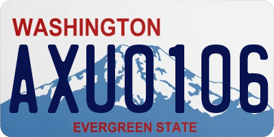 WA license plate AXU0106
