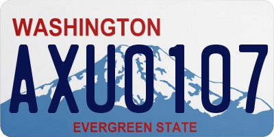 WA license plate AXU0107