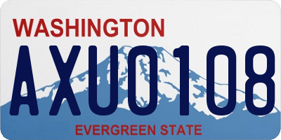 WA license plate AXU0108
