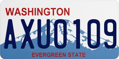 WA license plate AXU0109