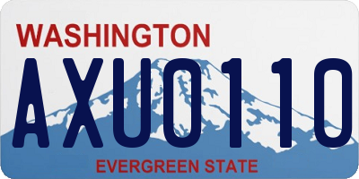 WA license plate AXU0110
