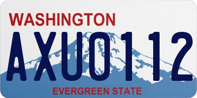 WA license plate AXU0112