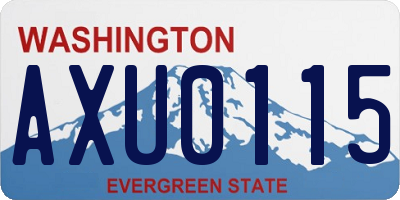 WA license plate AXU0115